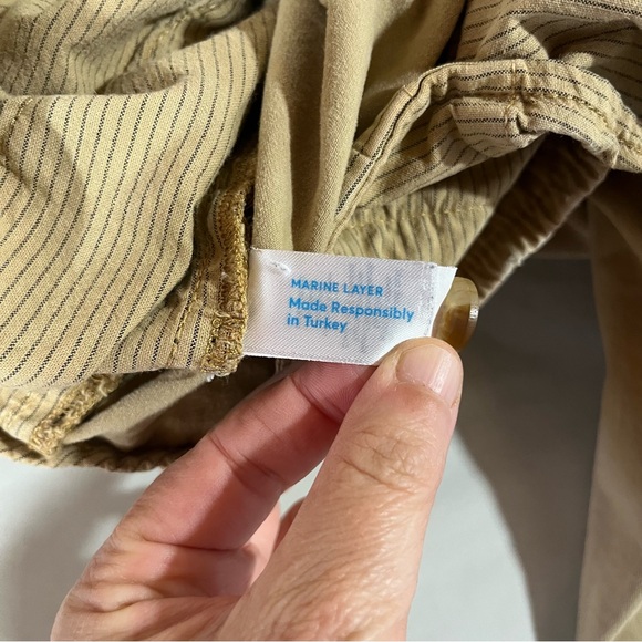 Marine Layer Tan Khaki Saturday Athletic Fit Pants Medium Drawstring Waist - Picture 8 of 12